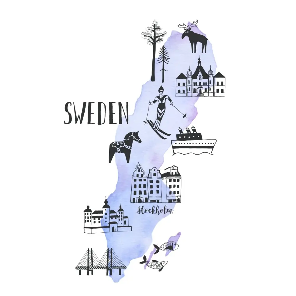 poster kartor & byggnader - sverige