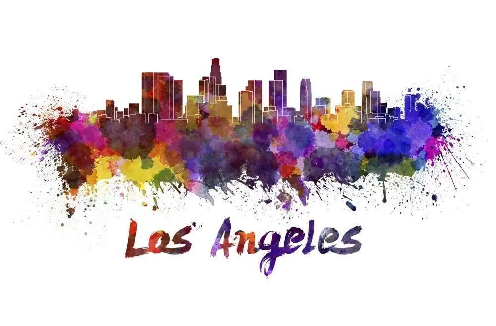 poster stadsmotiv - los angles i färger