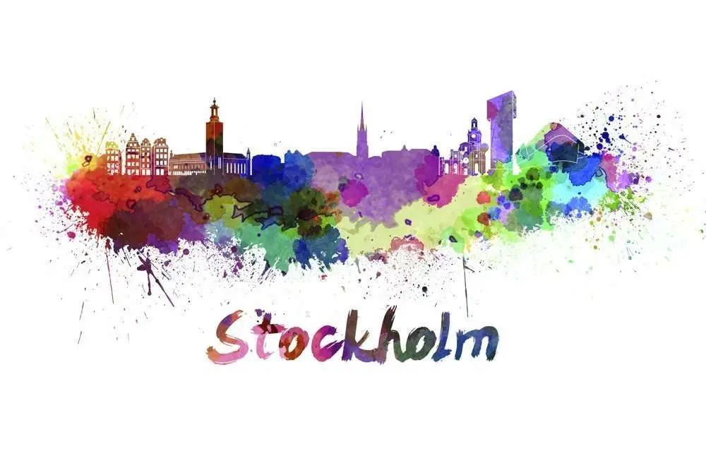poster stadsmotiv - stockholm i färger