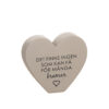 Trähjärta "Det finns ingen kramar..." 10cm