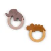 Bitring 2-pack Deer friends Senap/Rosa