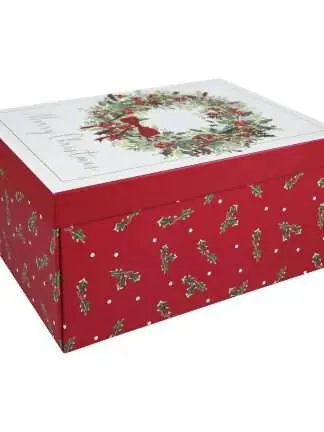 presentbox julkrans trunk flat pack 23x34x16 cm