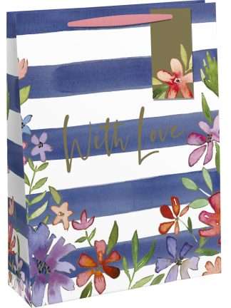 Presentpåse Stripe Flowers