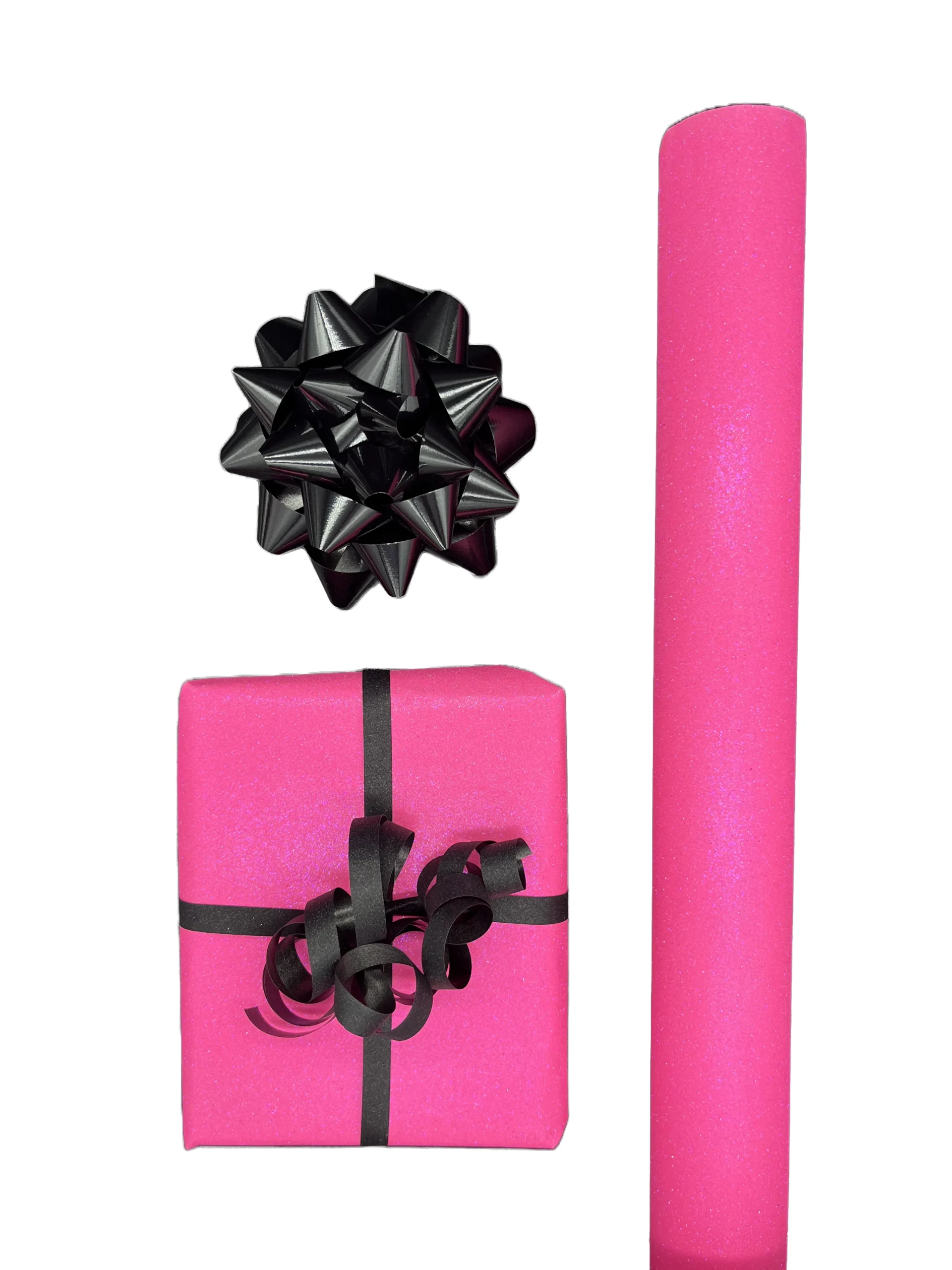 presentpapper eco friendly glitter neon rosa 70x150cm - bild 3
