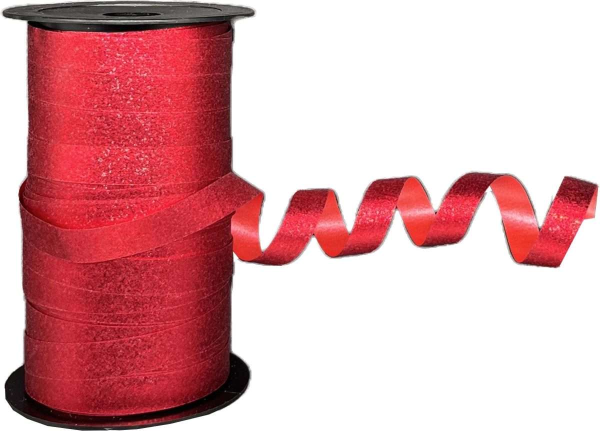 presentband glitter röd 1cm x 50m
