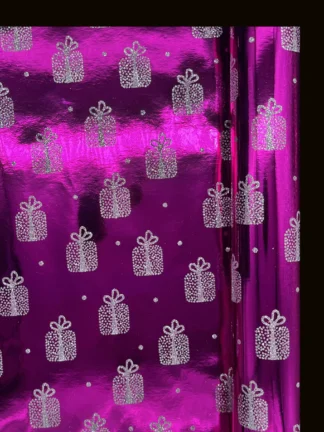 presentpapper eco friendly glitter presenter i silver på rosa 70x200cm