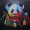 Tavla 100x100cm Panda mot svart