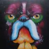 Tavla 100x100cm Bulldog mot svart