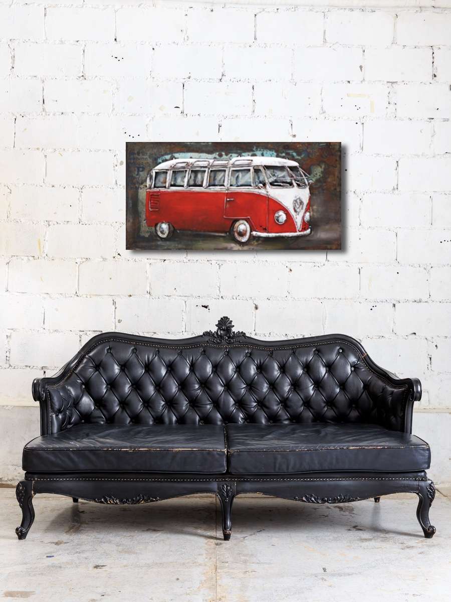 metalltavla 100x50cm folkabuss - bild 2