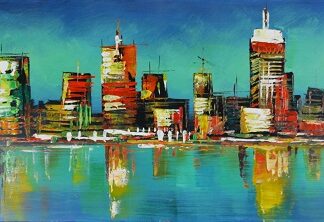 Tavla 148x48cm Turkos Stad