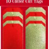 Presentetikett Glitter Röd & Guld 10St