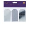 Presentetikett med snöre Silver 9-pack 10cm x 5cm