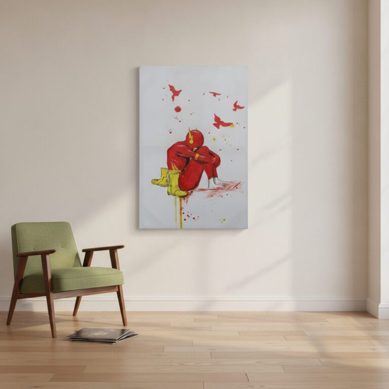 Flash Superhero — uppsatt i ett rum
