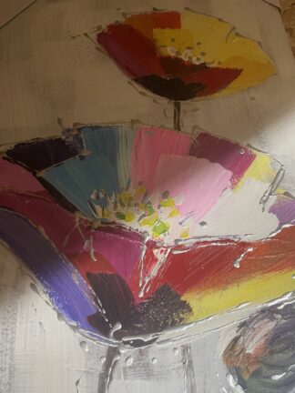 Tavla 40x120cm Tre röda blommor