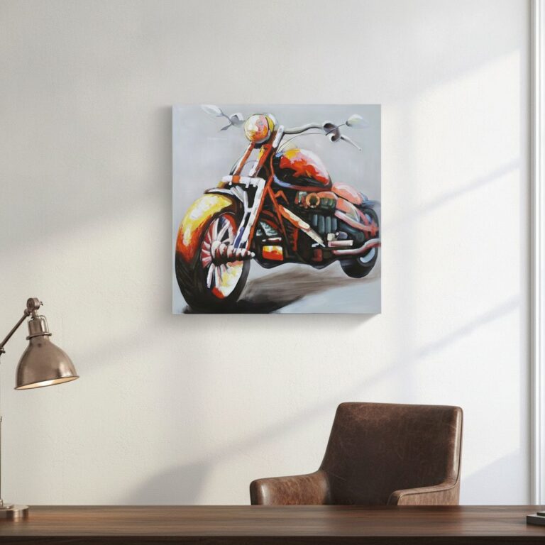 Motorcykel Colorful — uppsatt i ett rum