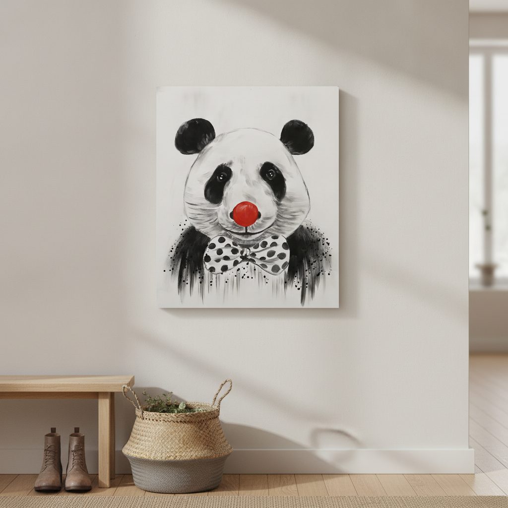 panda — uppsatt i ett rum