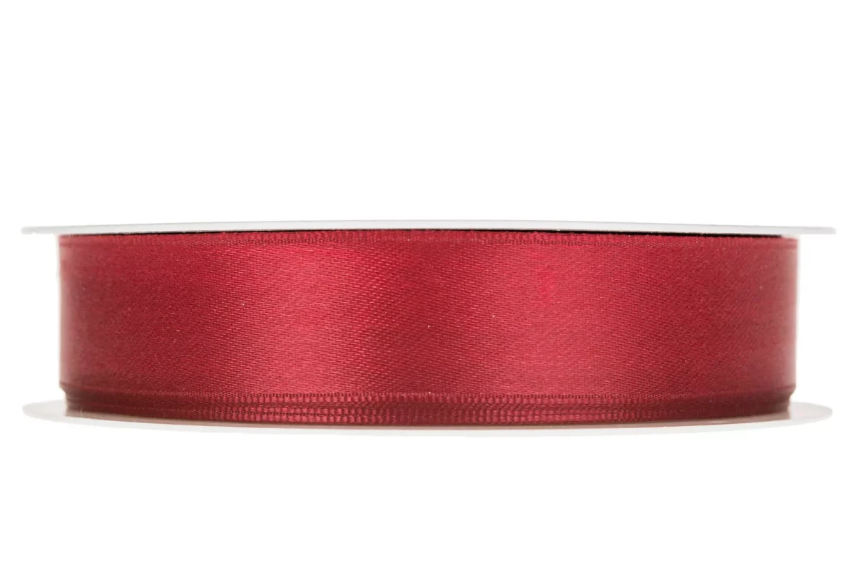 band dubbelsatin vinröd 25mm pris/meter