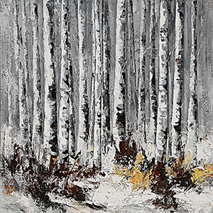 Tavla 100X100cm Vinterbjörkar