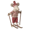Maileg Vintermus med skidor 15cm