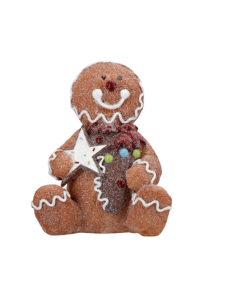 pepparkaksgubbe med stjärna 10,5x6,7x12,7cm