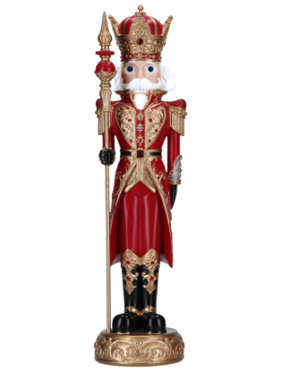 Nötknäppare Röd Guld med Käpp 10x9,5x35,5cm