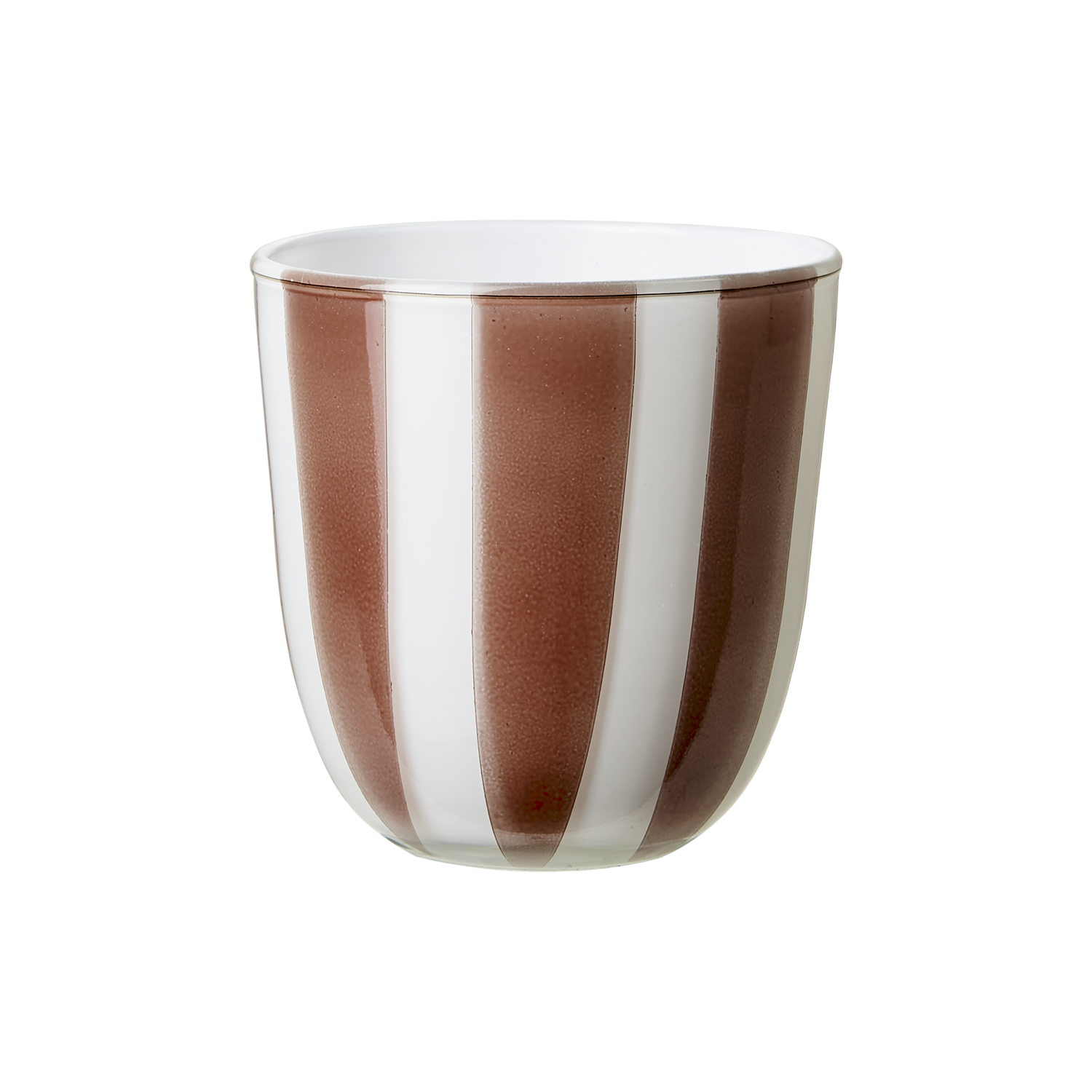ljuslykta rand s brun/vit ø8.5xh8.5cm
