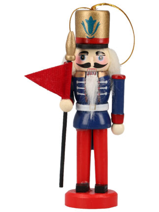 Nötknäppare i Trä blå med guldhatt 13x4x3,5cm