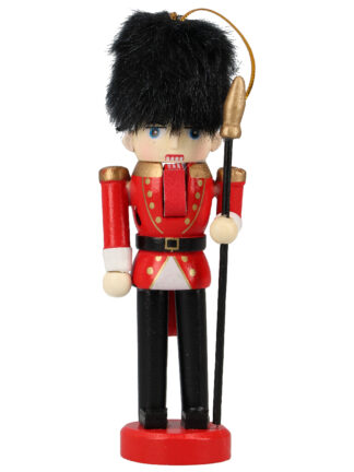 Nötknäppare i Trä Rödsvart med svart lurvig hatt 13x4x3,5cm