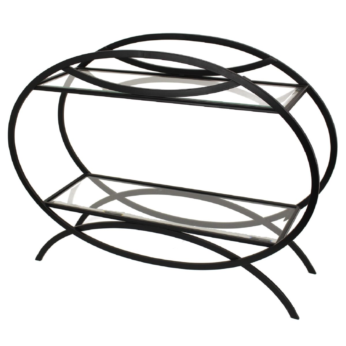 Drinkbord Metall Glas Svart 99x29.5x75.5cm