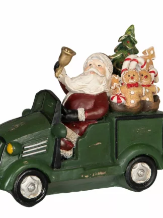 tomte i bil 19x8,5x15,5cm