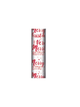 presentpapper med merry xmas-tryck – rött kraftpapper 2 m