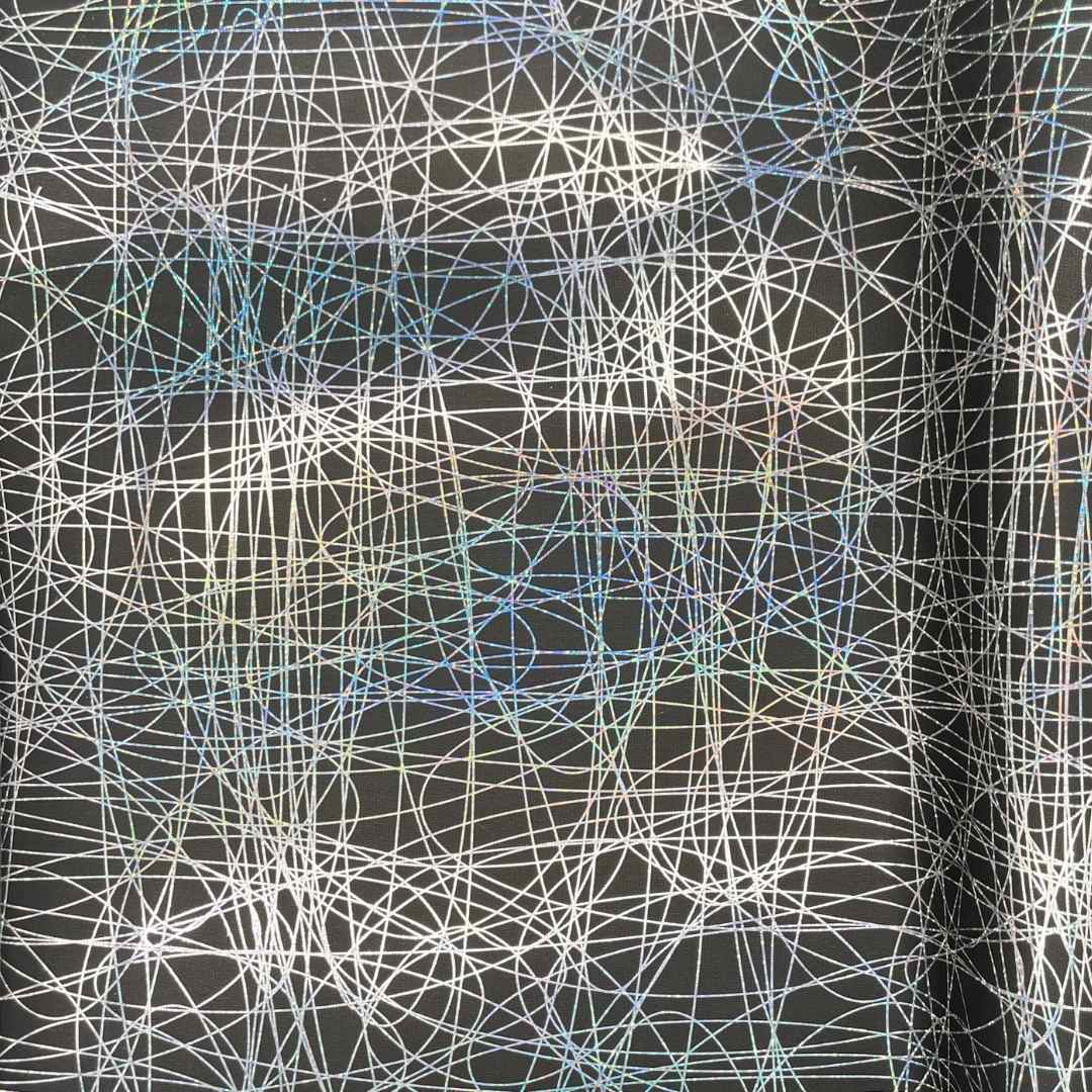 presentpapper med trådmönster – svart metallic kraftpapper 70x200 cm - bild 2