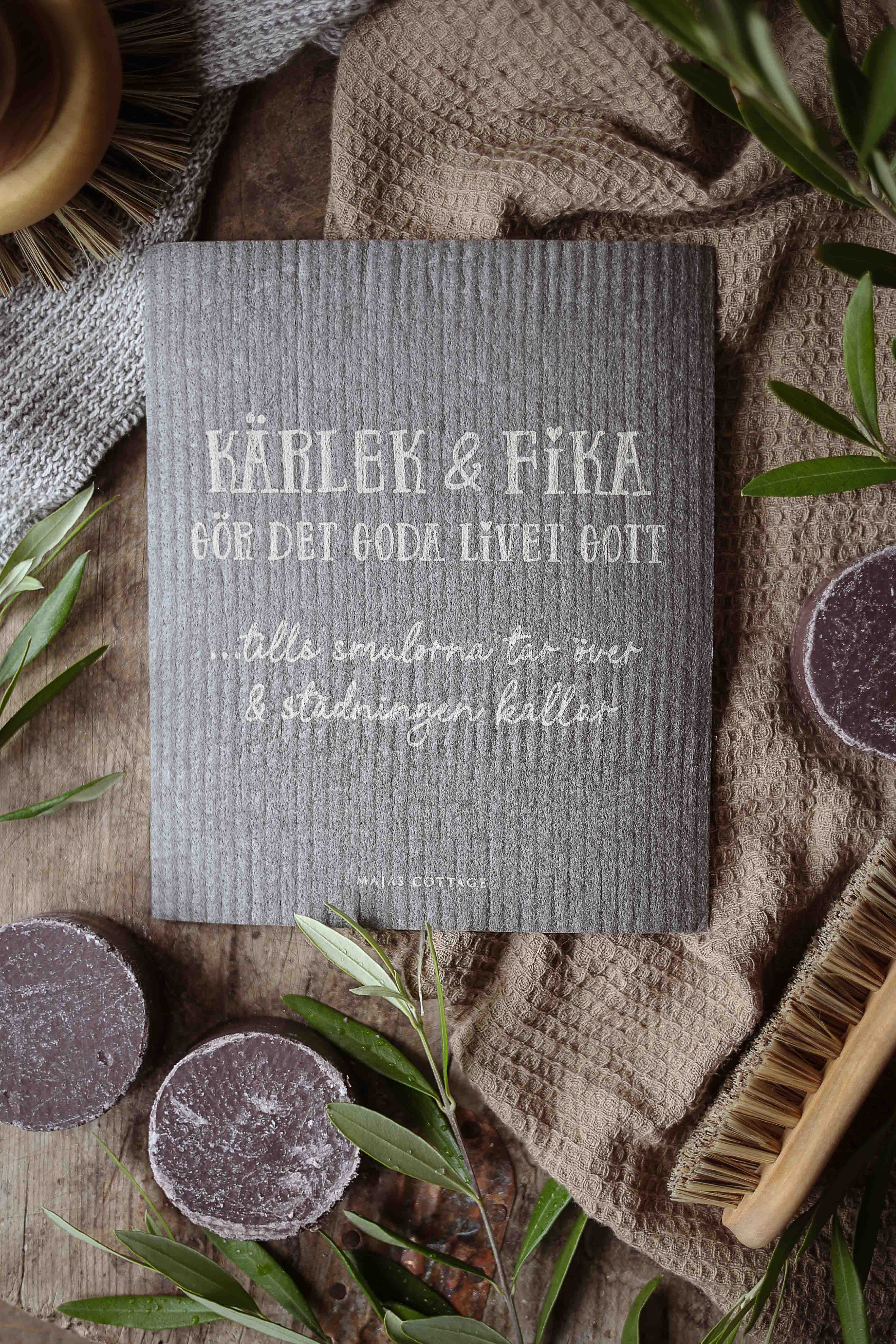 disktrasa kärlek & fika gör det goda livet gott.. tills smulorna tar över & städningen kallar 17x20cm - bild 2