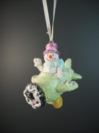Julkula Snögubbe Flygplan Pastell 6×8×6cm