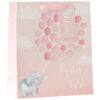 Presentpåse Medium Elefant Rosa 25.3x21.5x10.2cm