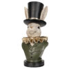 Kanin Vit Med svart Hatt 15,5x16x36,5cm