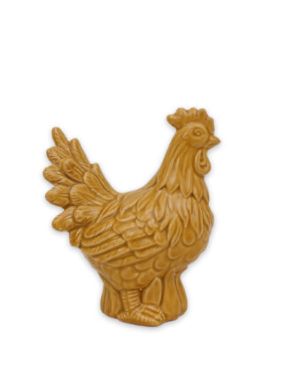 höna keramik gul 11.5x7.5x14cm