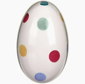 Plåtägg Färgglada prickar 11,2x11,2x6,9cm