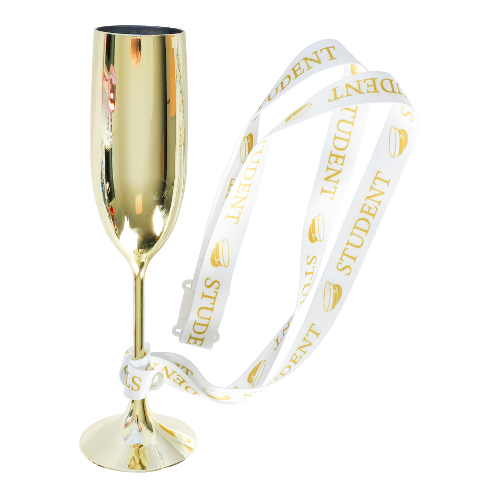 Student Champagneglas Vit med band main image 1