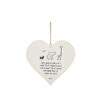 Hjärta hänngande i trä "Here sleeps a child…" 15cm