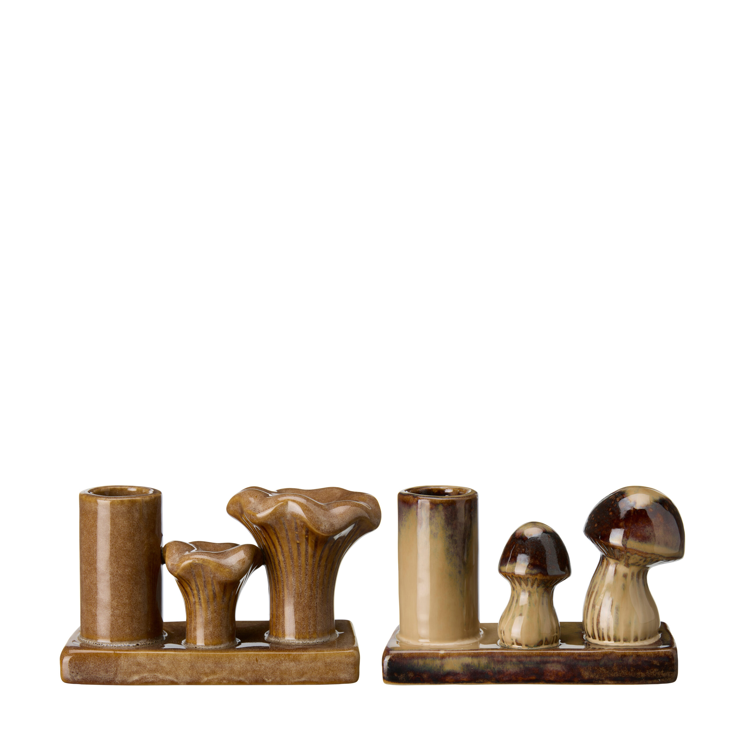kantarell svamp ljusstake brun 13x6x8cm - bild 2