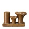 Kantarell Svamp Ljusstake Brun 13x6x8cm