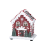 Pepparkakshus med Granar Led 15x14x20cm