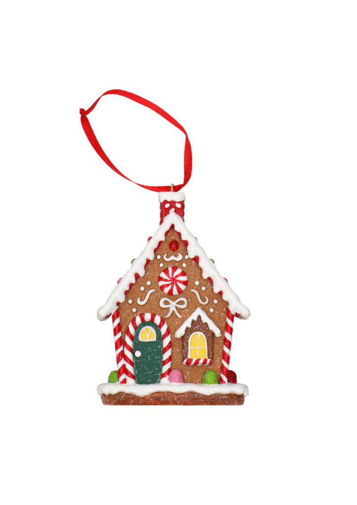 Julkula Pepparkakshus Grön Dörr Med Polkagris 6,5x5x9cm – Julkulor ...