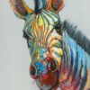 Handmålad tavla Färgstark Zebra 70x100cm