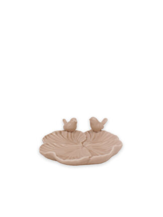 fat med fåglar beige 15.3x13.5x4.5 cm