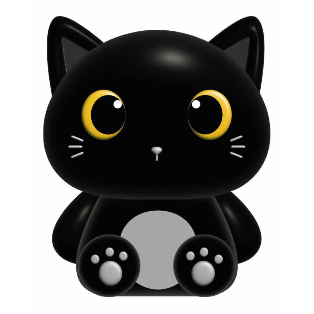 svart katt klämleksak – squishy leksak 11,3x6x14 cm