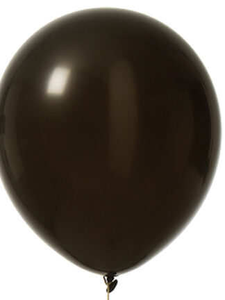 en uppblåst svart ballong på vit bakgrund, produktbild för svarta ballonger 30 cm