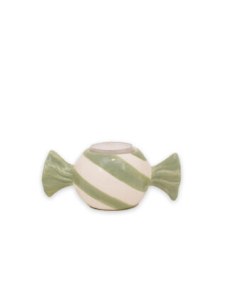 ljusstake godis grön 13.6x7.5x5.3 cm