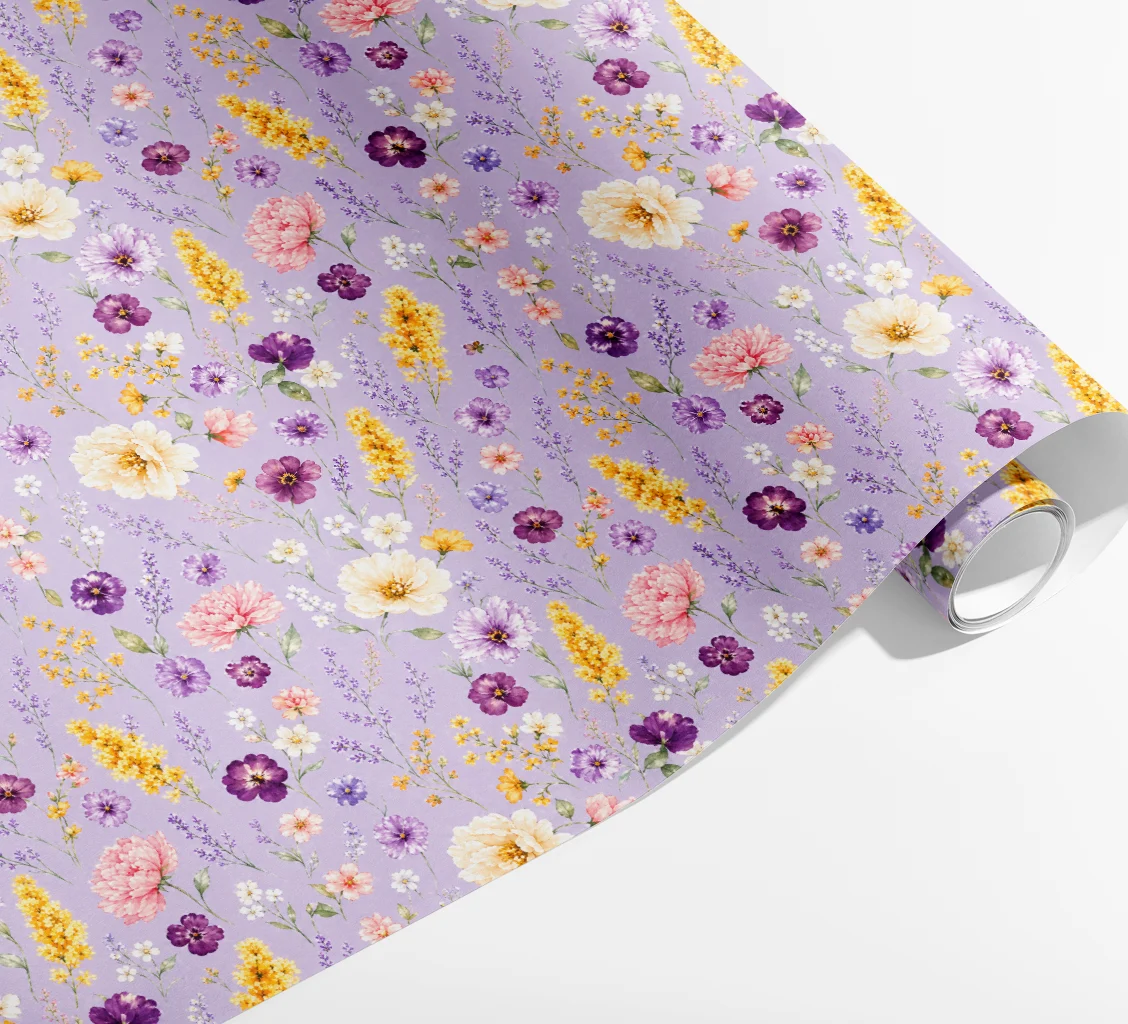 presentpapper eco friendly blommor 70x200cm